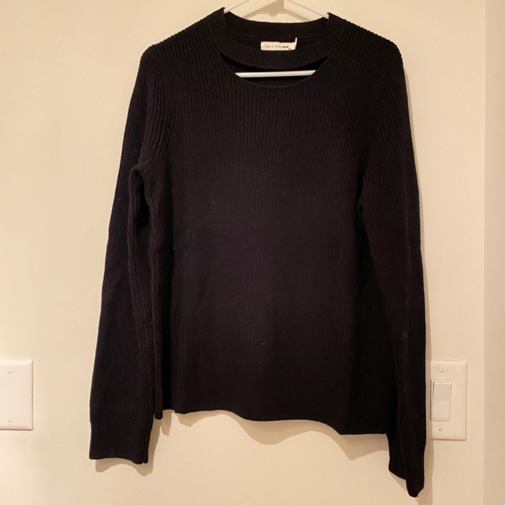rag & bone peekaboo black sweater